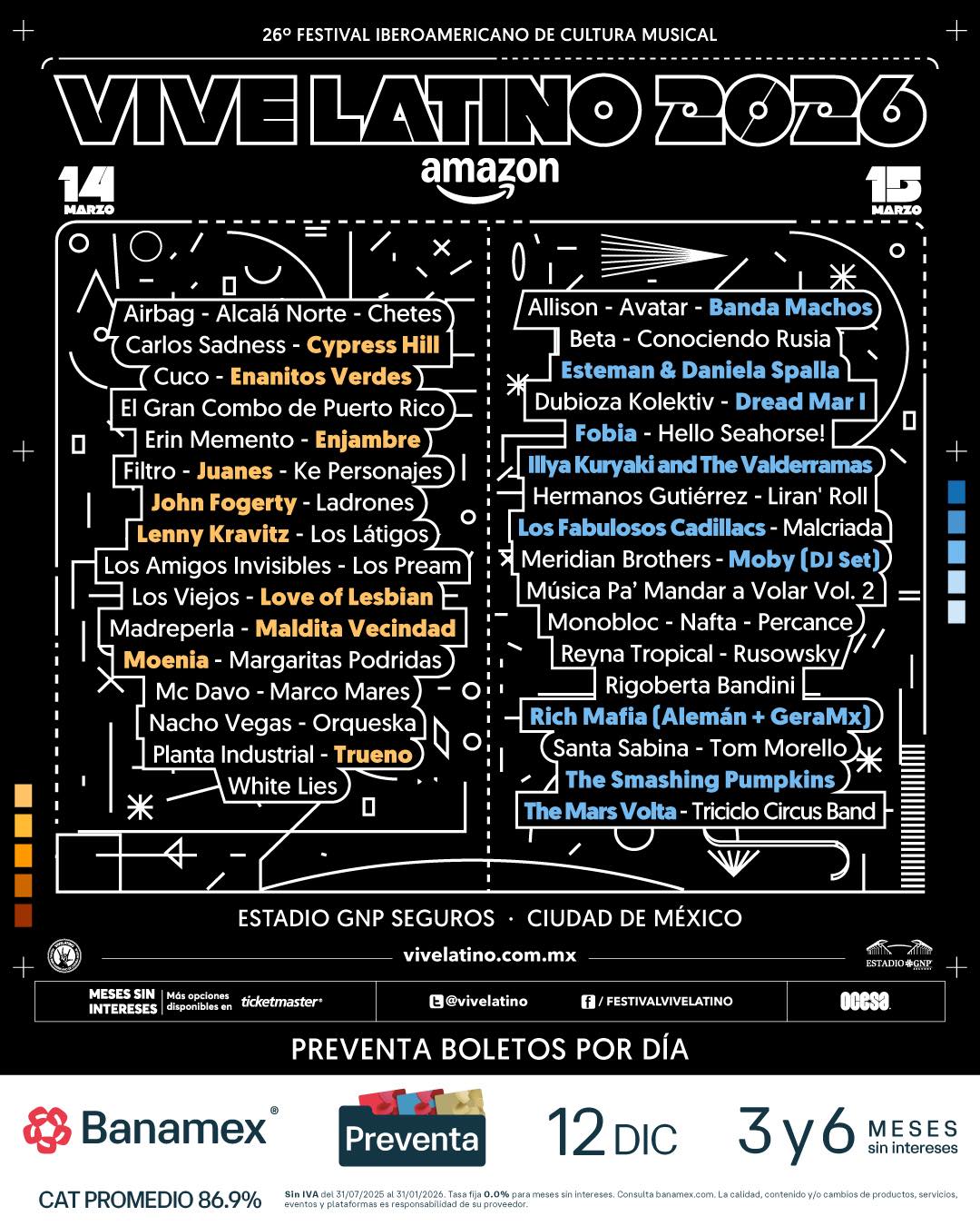 Vive Latino 2026 revela su cartel por día y abre la cuenta regresiva para una nueva edición histórica