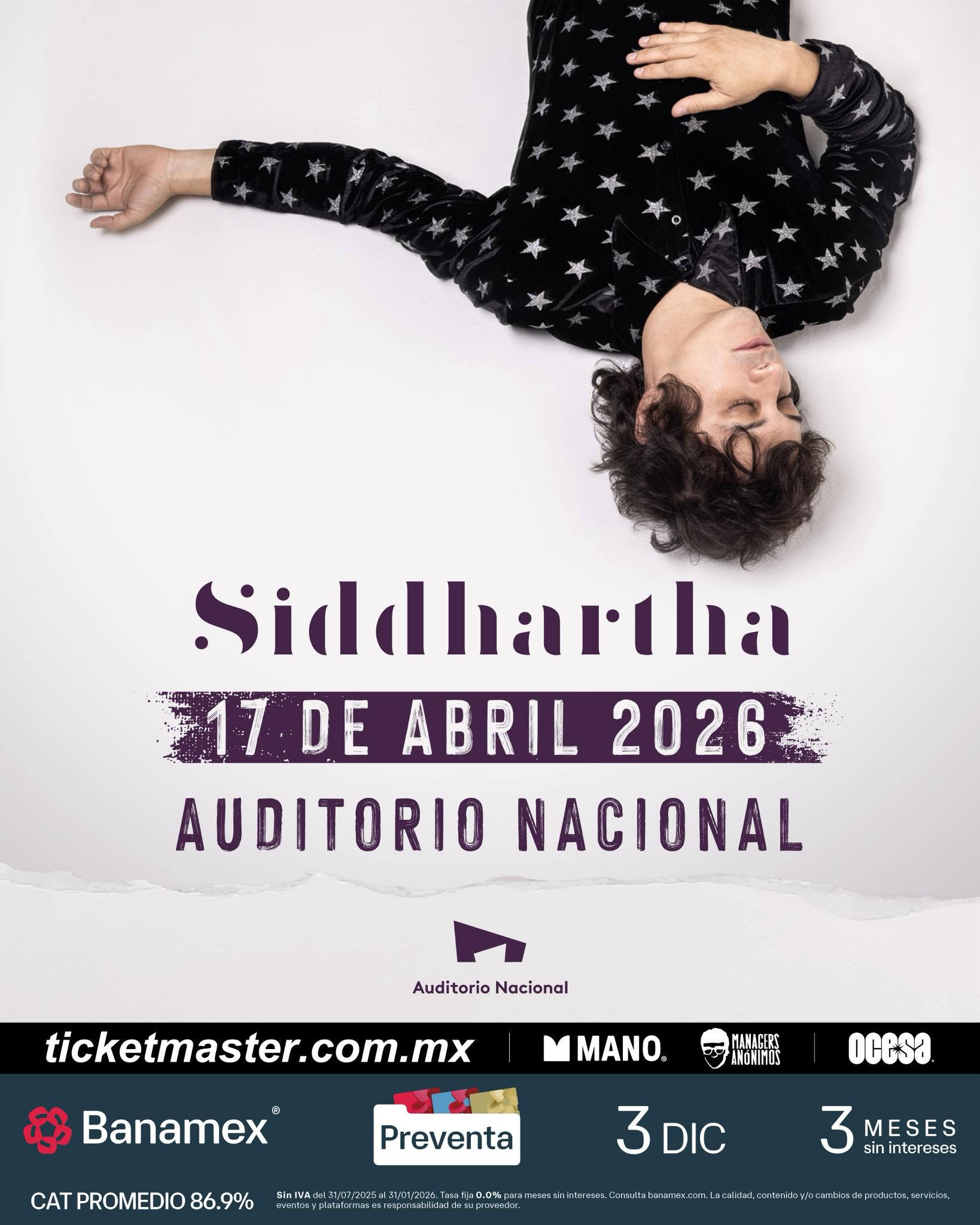 Siddhartha anuncia concierto en el Auditorio Nacional para presentar su nuevo material