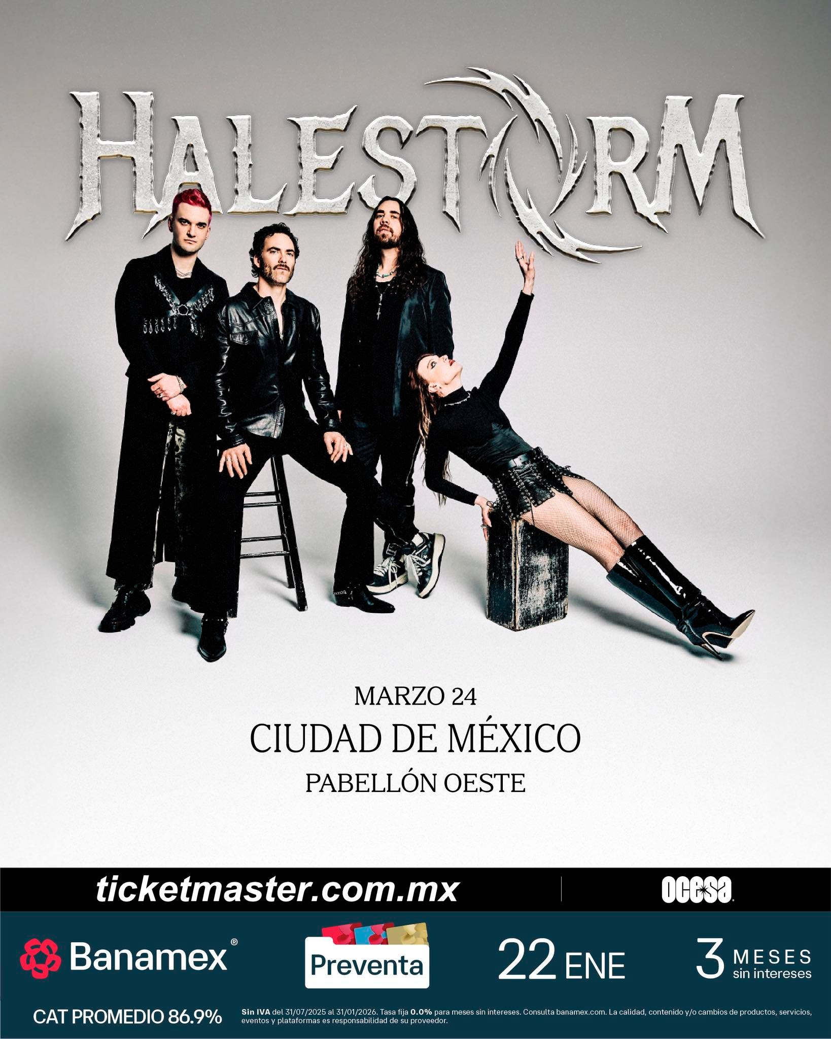 Halestorm desata su poder en la CDMX con show en Pabellón Oeste